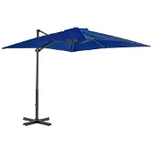 vidaXL Parapluie avec mât en aluminium 250x250 cm bleu azur