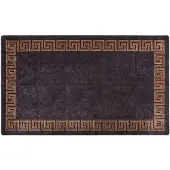 vidaXL Tapis lavable antidérapant 190x300 cm noir et doré