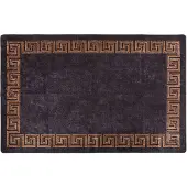 vidaXL Tapis lavable antidérapant 80x150 cm Noir et doré