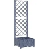vidaXL Jardinière avec treillis Bleu Gris 40x40x121,5 cm PP