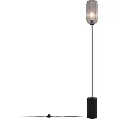 QAZQA Lampadaire Art déco noir avec verre fumé - Rid