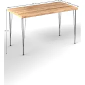 Chic Home Collection Dragon Dining Table | 100% Melamine | Metal Frame | Oak Black