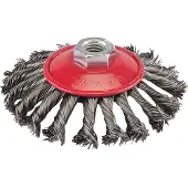 Silverline Brosse à disque en fil d'acier 115 mm torsadée avec logement M14