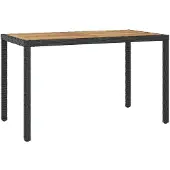 vidaXL Table de jardin noire et brune 123x60x74 cm bois massif acacia