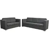 vidaXL Ensemble de canapés en deux parties, tissu gris foncé