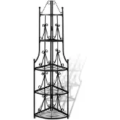 vidaXL Étagère d’angle pour plantes en noir