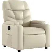 vidaXL Fauteuil relax Crème Similicuir