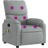 vidaXL Fauteuil de massage gris clair Tissu