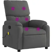 vidaXL Fauteuil de massage gris foncé Tissu
