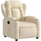 vidaXL Fauteuil relax Tissu Crème