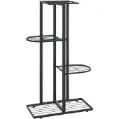 vidaXL Support pour plantes 4 niveaux 43x22x76 cm Noir Métal
