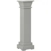 vidaXL Support pilier classique carré pour plantes Gris 17x17x66cm MDF