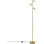 QAZQA Lampadaire doré avec verre opale 3 lumières orientables - Anouk