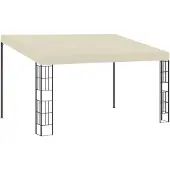 vidaXL Pavillon mural 3 x 4 m Tissu blanc crème