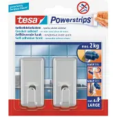 TESA Powerstrips crochets Large, classique, chrome