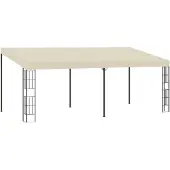 vidaXL Pavillon mural 3 x 6 m Tissu blanc crème