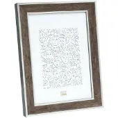 Deknudt Cadre photo en bois de couleur marron foncé avec bordure argentée 15x15 S40JE3
