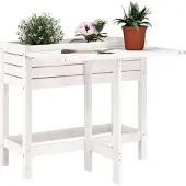 vidaXL Jardinière avec plateau rabattable blanc pin massif