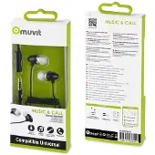 Muvit MUHPH0016 - Écouteurs avec micro - intra-auriculaire - filaire - jack 3,5mm - noir