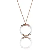 Time Force Pendentif - - TS5136CR - Acier - Blanc Doré - 45 cm