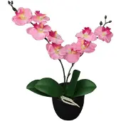 vidaXL Plante artificielle avec pot Orchidée 30 cm Rose