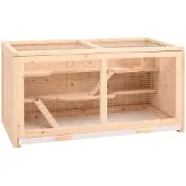 vidaXL Cage à hamster 104x52x54 cm Sapin massif