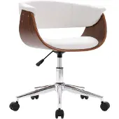 vidaXL Chaise de salle à manger Pivotante Blanc Bois courbé et similicuir