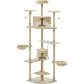 vidaXL Arbre à chat Sisal 203 cm Beige et blanc