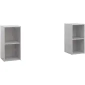 vidaXL Armoires TV 2 pcs. Gris béton 72x35x36,5 cm Bois composite