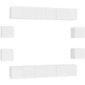 vidaXL Ensemble de 10 meubles TV blanc en bois composite