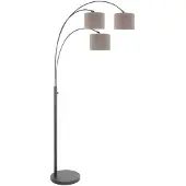 Steinhauer Lampadaire Sparkled Light Noir avec capuchons taupe