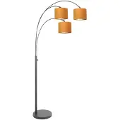 Steinhauer Lampadaire Sparkled Light noir avec capuchons doré