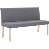 vidaXL Banc 139,5 cm Gris clair Polyester