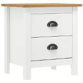 vidaXL Table de chevet Hill Blanc 46x35x49,5 cm Bois de pin solide