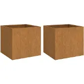 vidaXL Bac à plantes 2 pcs. 32x30x29 cm acier corten