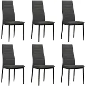 vidaXL Chaise de salle à manger 6 pcs. tissu gris foncé
