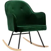 vidaXL Chaise à bascule Vert foncé Velours