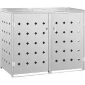 vidaXL Box pour poubelles pour 2 tonnes 240 L acier inoxydable