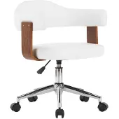 vidaXL Chaise de salle àmanger pivotante Blanc Bois courbé et similicuir