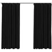 vidaXL Rideaux occultants aspect lin crochet 2pcs Anthracite 140x175cm