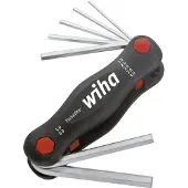 Wiha Jeu de clés coudées à 6 pans, dans support rabattable en plastique PocketStar, 7 pièces, Contenu : 1,5 2 2,5 3: 4 5 6 mm, Long. du boîtier 95 mm