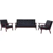 vidaXL Canapé "Perach" en polyester noir. Dimensions (L/H/P) 158x73x67 cm
