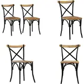 vidaXL Chaises croisées 2 pcs. noir bois massif mangue