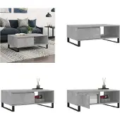 vidaXL Table basse gris béton 90x60x35 cm Bois composite