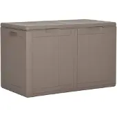 vidaXL Boîte de rangement de jardin 180 L brun aspect bois PP
