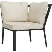 vidaXL Chaise de jardin avec coussins couleur sable 76x76x79 cm Acier