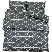vidaXL Ensemble de literie Gris 240x220 cm coton