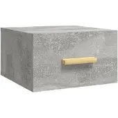 vidaXL Table de chevet murale gris béton 35x35x20 cm