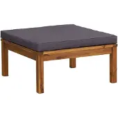 vidaXL Repose-pied avec coussin gris foncé Bois d'acacia massif