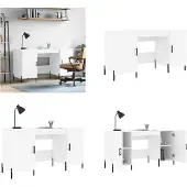 vidaXL Bureau blanc 140x50x75 cm bois composite